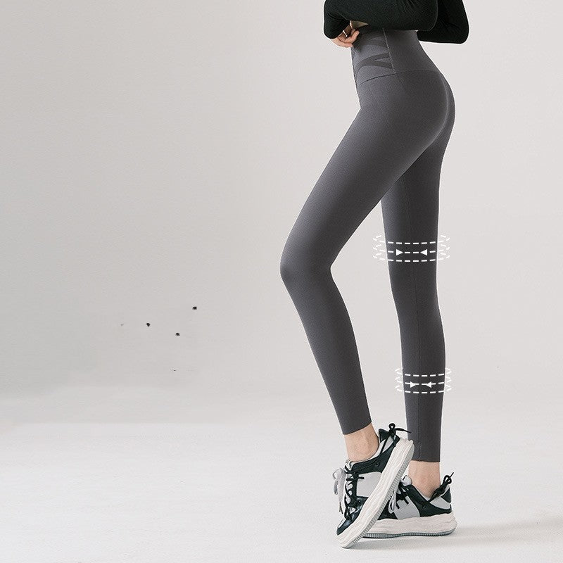 Double cross high waist winter thick leggings, view 4 - MRSLM