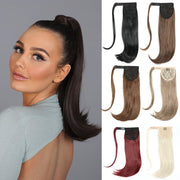 synthetic straight wraparound ponytail, view 22 - MRSLM