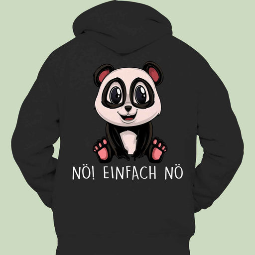 unisex panda back print hoodie black - MRSLM