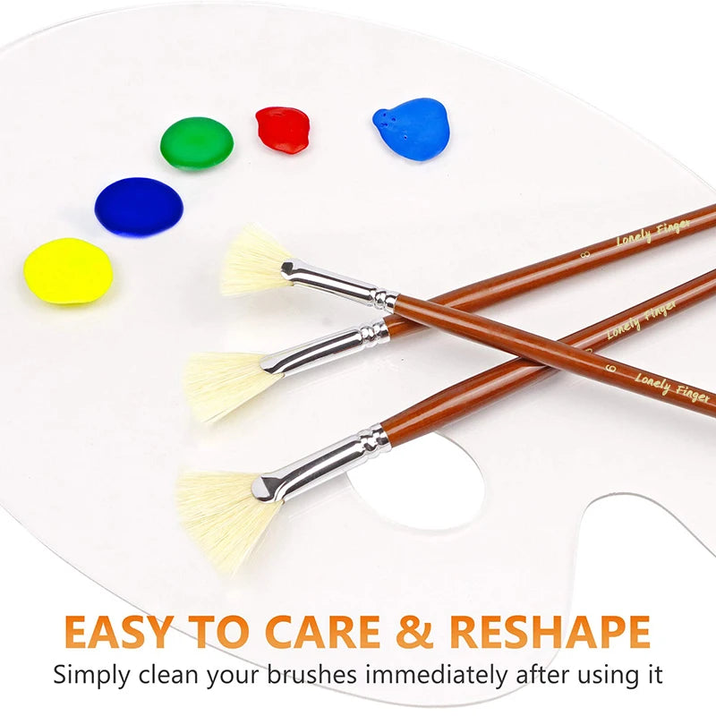 7-piece hog bristle fan brush set, view 5 - MRSLM