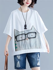 cartoon cat t-shirt, view 5 - MRSLM
