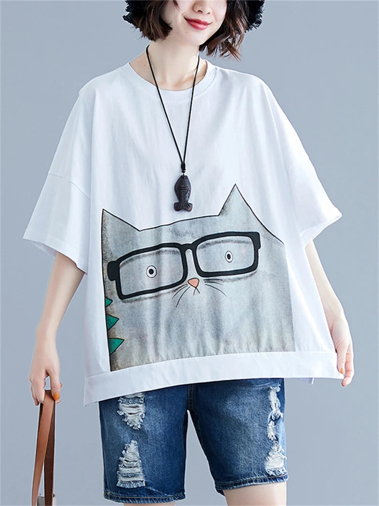 cartoon cat t-shirt, view 5 - MRSLM