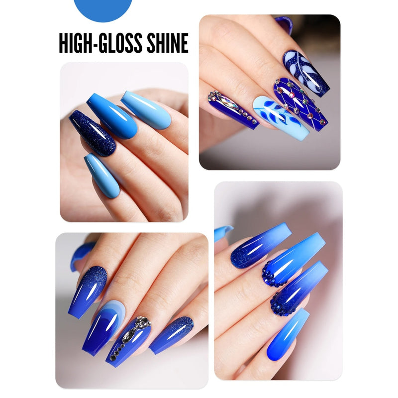 royal blue sparkle gel nail polish, view 4 - MRSLM
