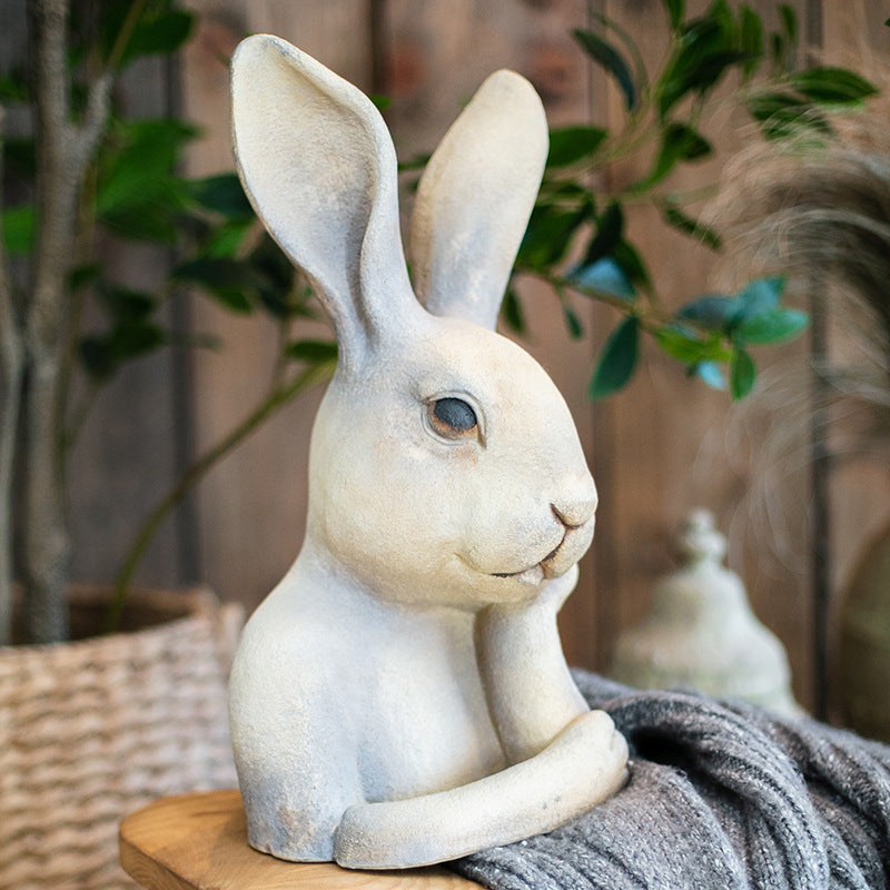 rabbit bust sculpture, view 3 - MRSLM