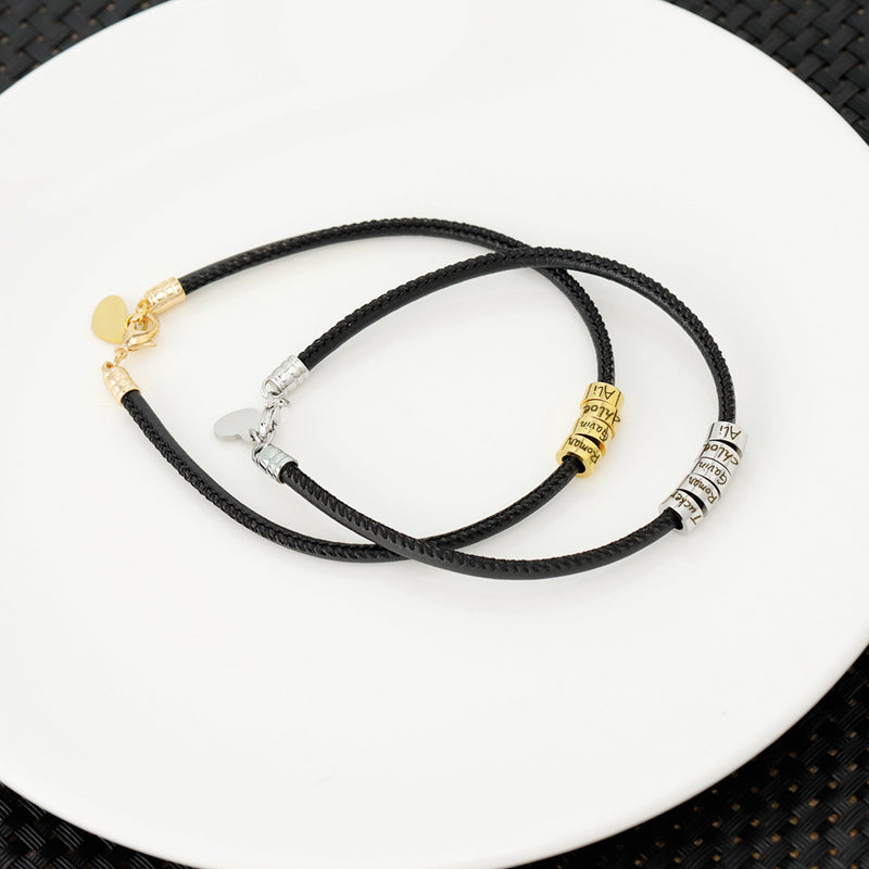 beaded stainless steel heart couple bracelet, view 3 - MRSLM