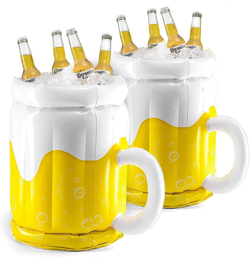 inflatable beer mug cooler pool float, view 5 - MRSLM