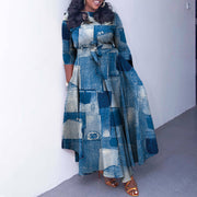 lace-up printed plus size dress, view 8 - MRSLM
