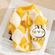 checkered fleece coat for dogs, view 3 - MRSLM