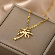 palm tree pendant necklace, view 6 - MRSLM