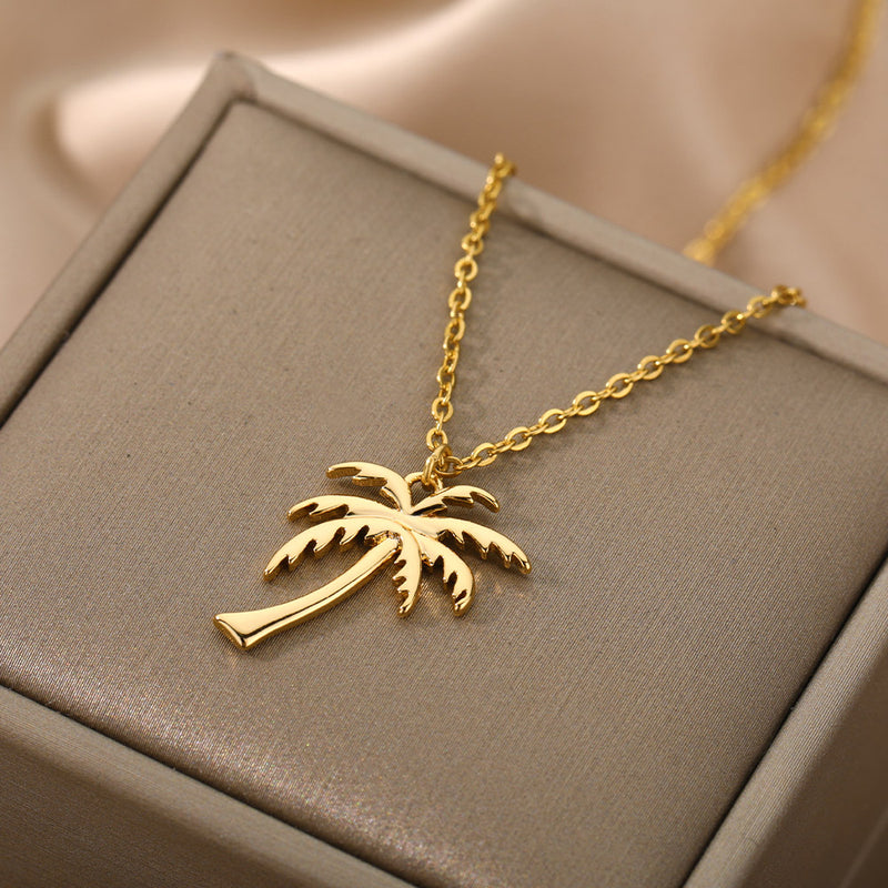 palm tree pendant necklace, view 6 - MRSLM