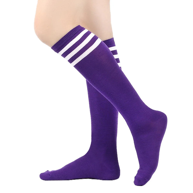 Striped cotton women's calf socks, view 6 - MRSLM