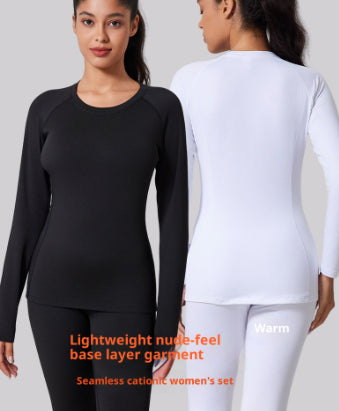 Women's fleece-lined thermal underwear set, view 3 - MRSLM