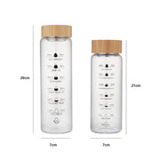 glass water bottle with time marker, view 9 - MRSLM