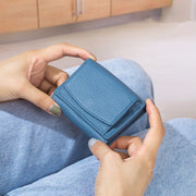 leather mini short wallet for women, view 3 - MRSLM