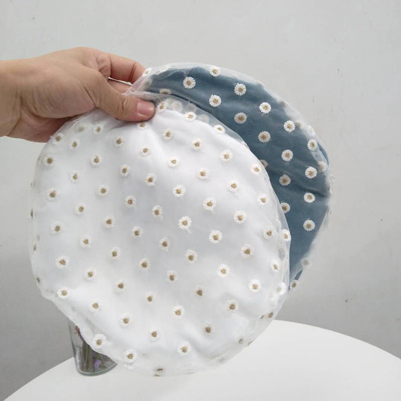 cute daisy satin beret for women, view 6 - MRSLM
