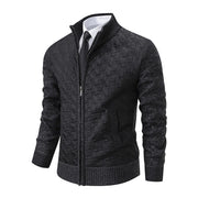 Men's stand collar knit sweater jacket, view 8 - MRSLM