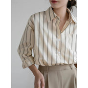 Striped office blouse, view 4 - MRSLM