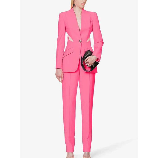 hollow out blazer and pant set, view 2 - MRSLM