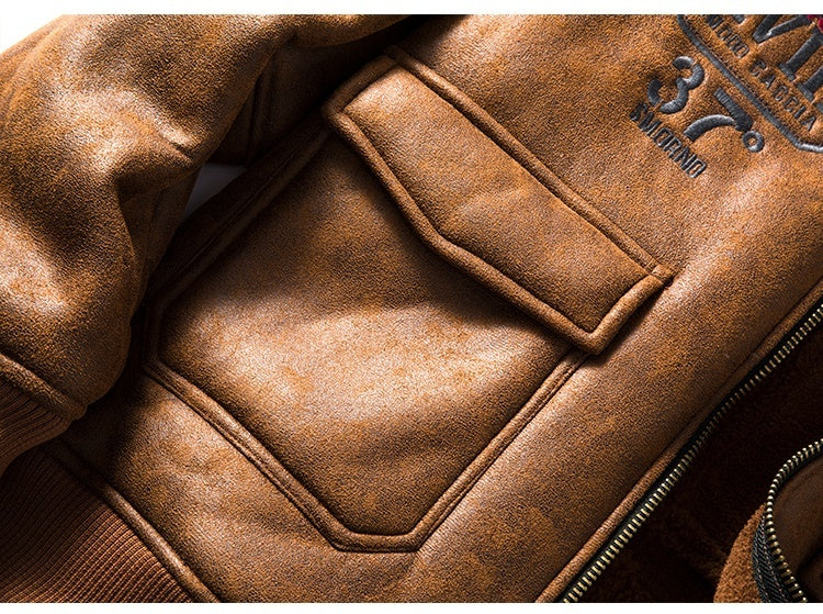 Men's thickened suede fabric jacket, view 6 - MRSLM