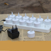 Rechargeable LED tea lights with charging base, view 5 - MRSLM