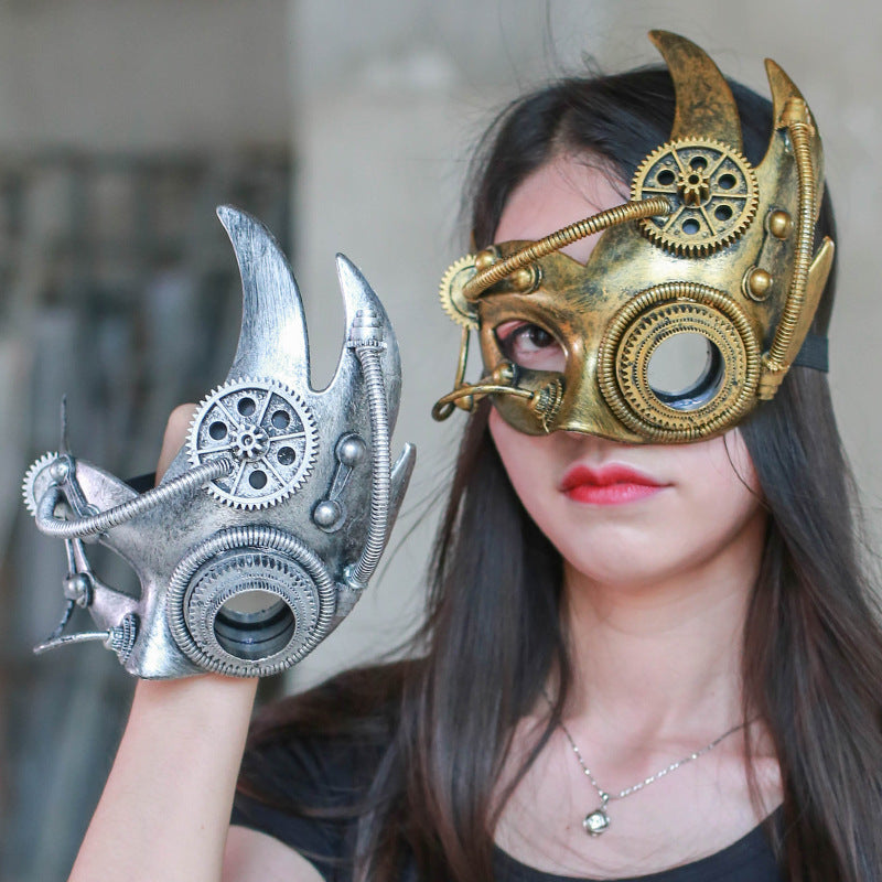 Steampunk half face mask, view 7 - MRSLM