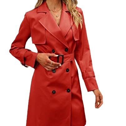 women's double-breasted trench coat, view 5 - MRSLM