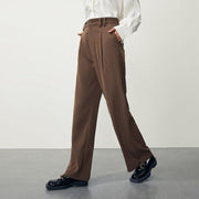 high-waisted drape trousers with side slits, view 5 - MRSLM
