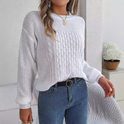 Women's cable-knit lantern-sleeve sweater, view 8 - MRSLM