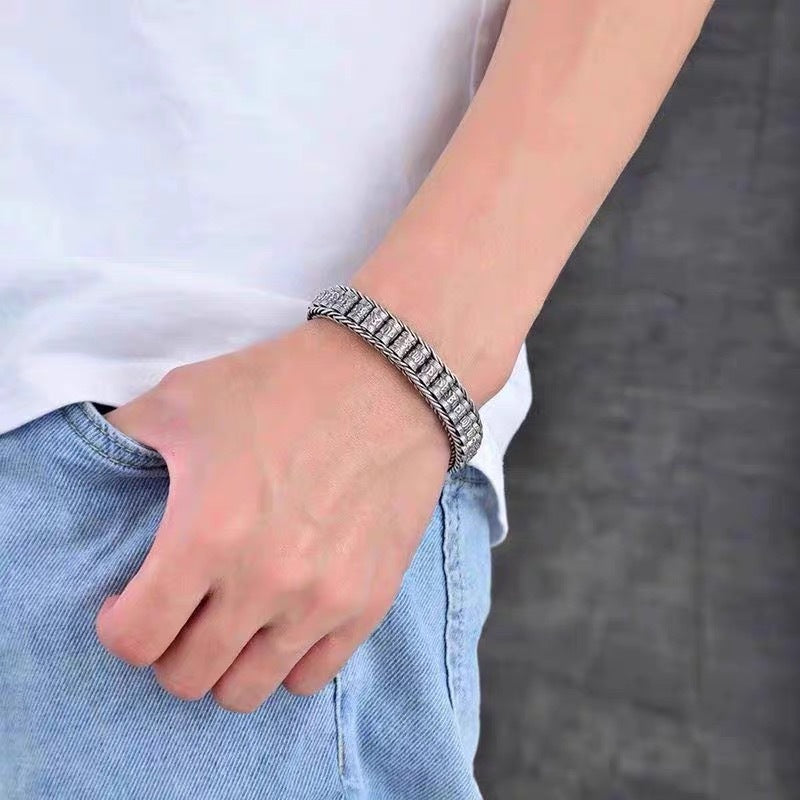 hand braided lucky wheel copper bracelet, view 4 - MRSLM