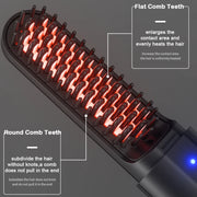 cordless beard and hair straightener brush, view 7 - MRSLM