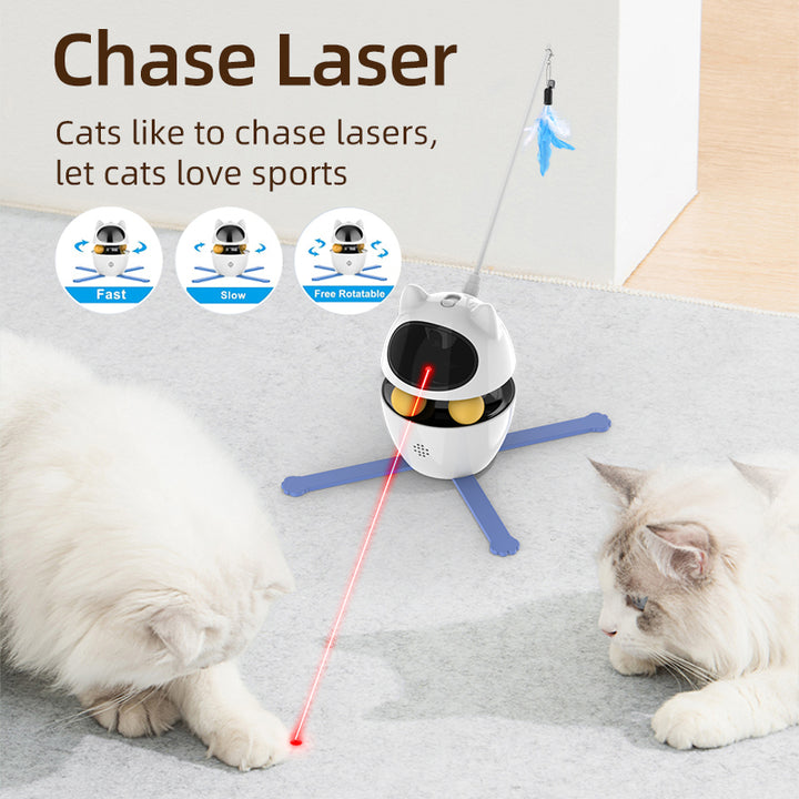 Interactive 3-in-1 LED Laser Cat Toy