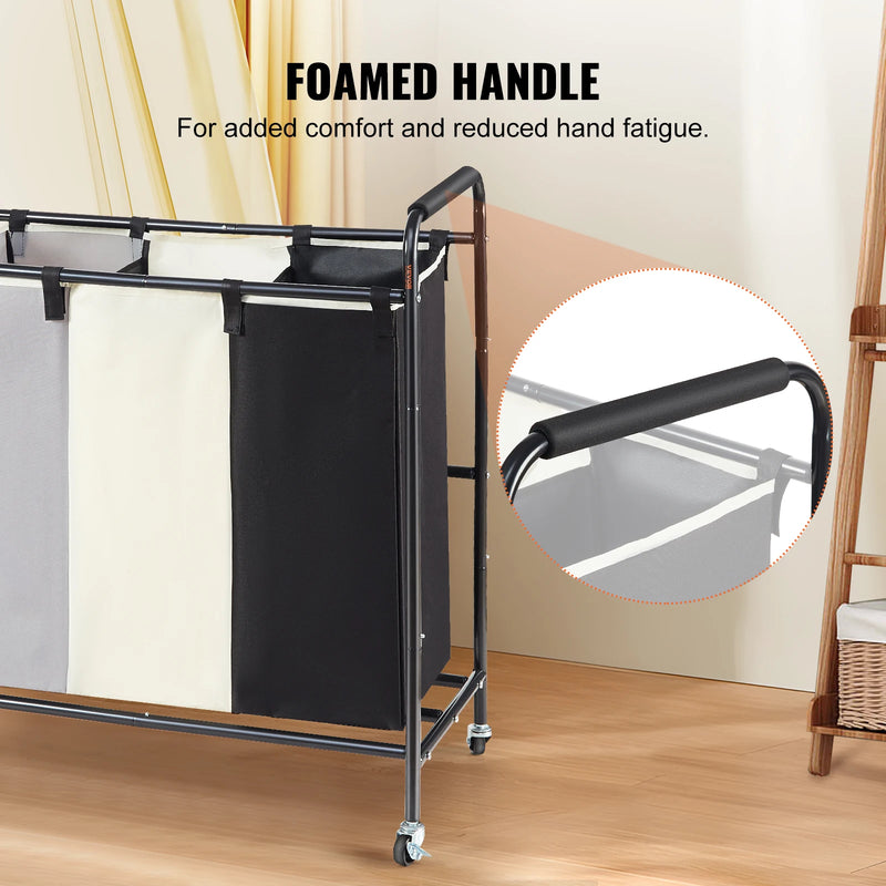 heavy duty laundry hamper with lockable wheels, view 7 - MRSLM