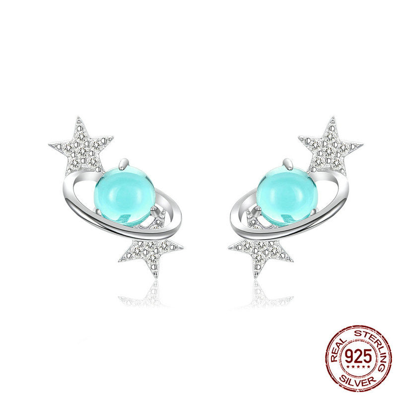 sterling silver butterfly star earrings, view 3 - MRSLM