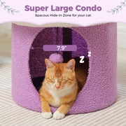 cozy flower cat house with pompom ball, view 12 - MRSLM
