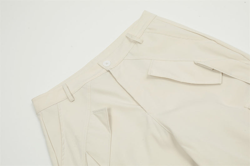 Overalls Men's Ribbon Pocket Design Pleated