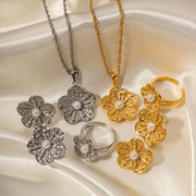 Retro flower jewelry set, view 11 - MRSLM
