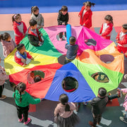 Rainbow umbrella parachute game, view 7 - MRSLM