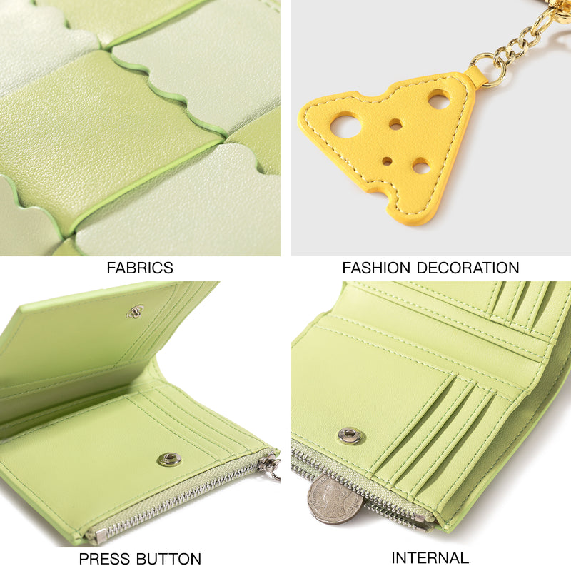 women's short wallet with cheese pendant, view 8 - MRSLM
