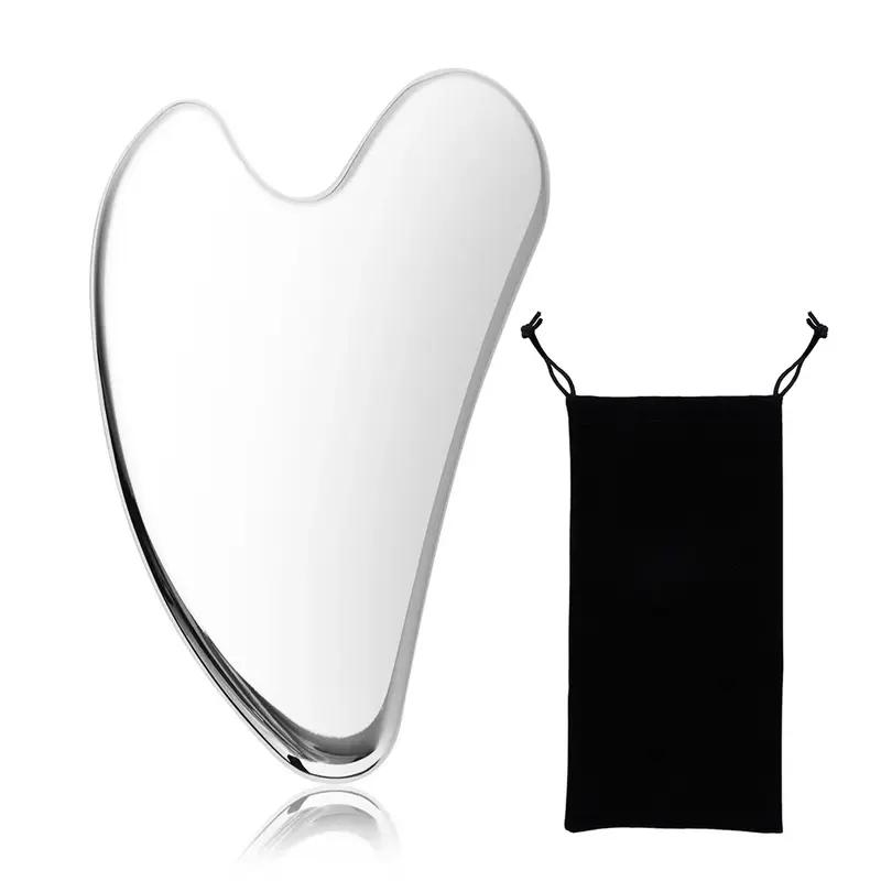 stainless steel gua sha facial tool, view 2 - MRSLM