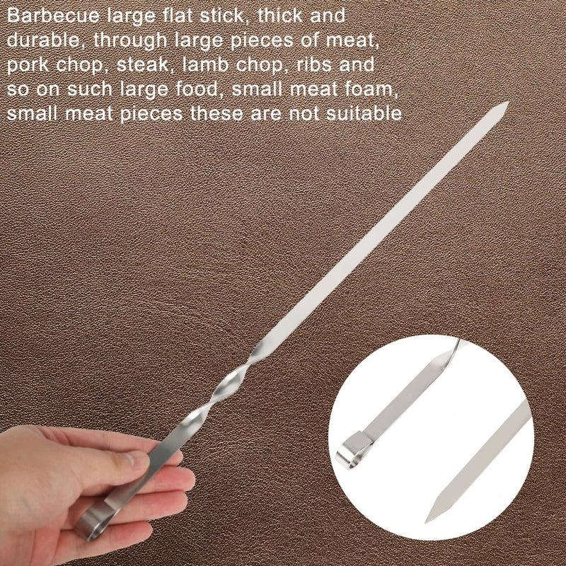 wide stainless steel barbecue skewers, view 5 - MRSLM