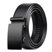 men's black PU leather belt automatic buckle, view 3 - MRSLM