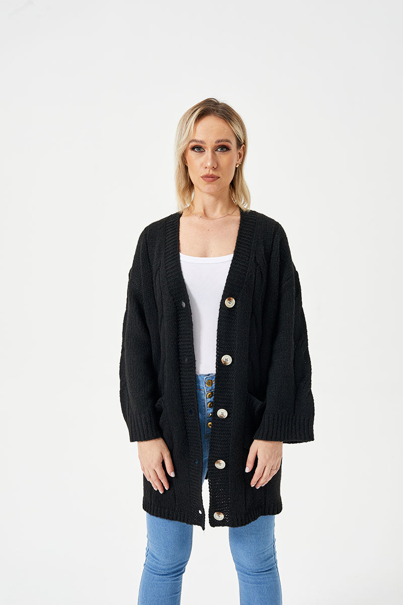 women's warm long cardigan sweater, view 8 - MRSLM