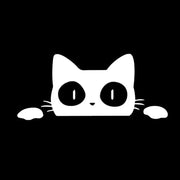 reflective peeking cat car decal, view 2 - MRSLM