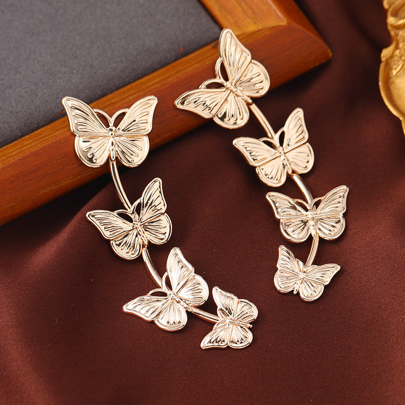 butterfly drop earrings, view 5 - MRSLM
