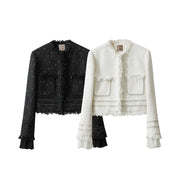 women's tweed short jacket, view 9 - MRSLM