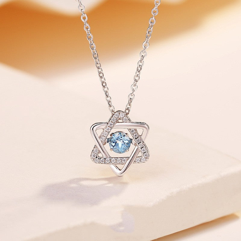 Women's S925 Sterling Silver Natural Topaz Necklace