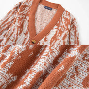 vintage printed knitted cardigan sweater, view 6 - MRSLM