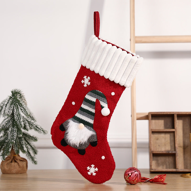 embroidered christmas stocking gift bag, view 3 - MRSLM