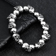 men's titanium steel skull bracelet, view 2 - MRSLM