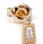t square white zirconium earrings, view 9 - MRSLM